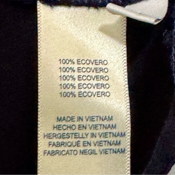 Cloth & Stone Button Down Tie Waist Boxy Lightweight Navy Blue Short Sleeve Top - Picture 9 of 9